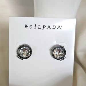 NEW Silpada Glamour Swarovski Crystal Hematite Earrings
